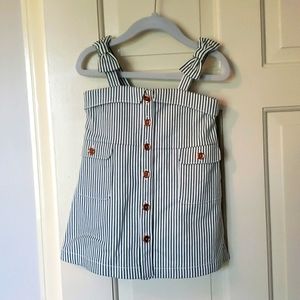 Janie and jack green and white striped dress 12-18 months